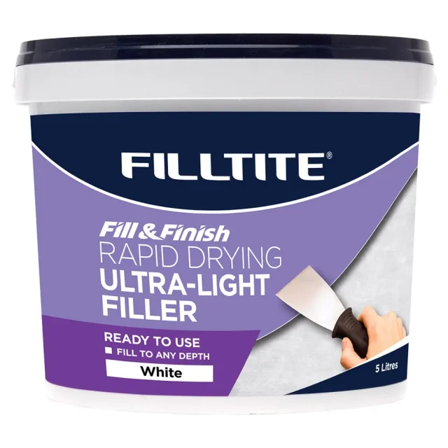 Bucket of Filltite ultra light filler 5.0 litre